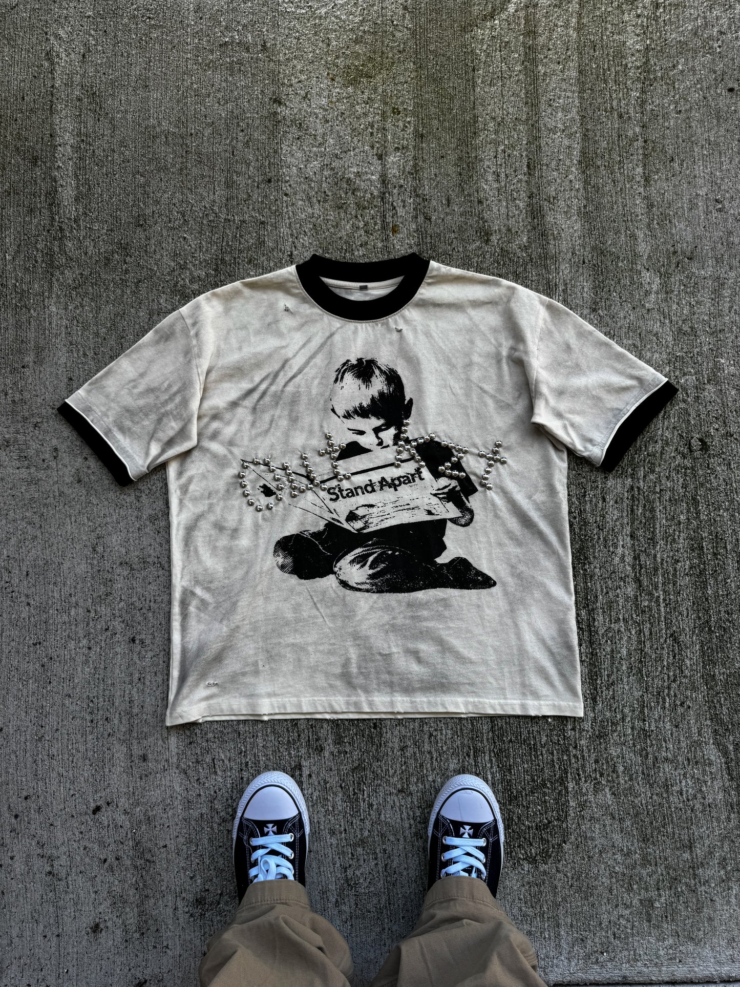 “Stand Apart” Tee - Bone/Black