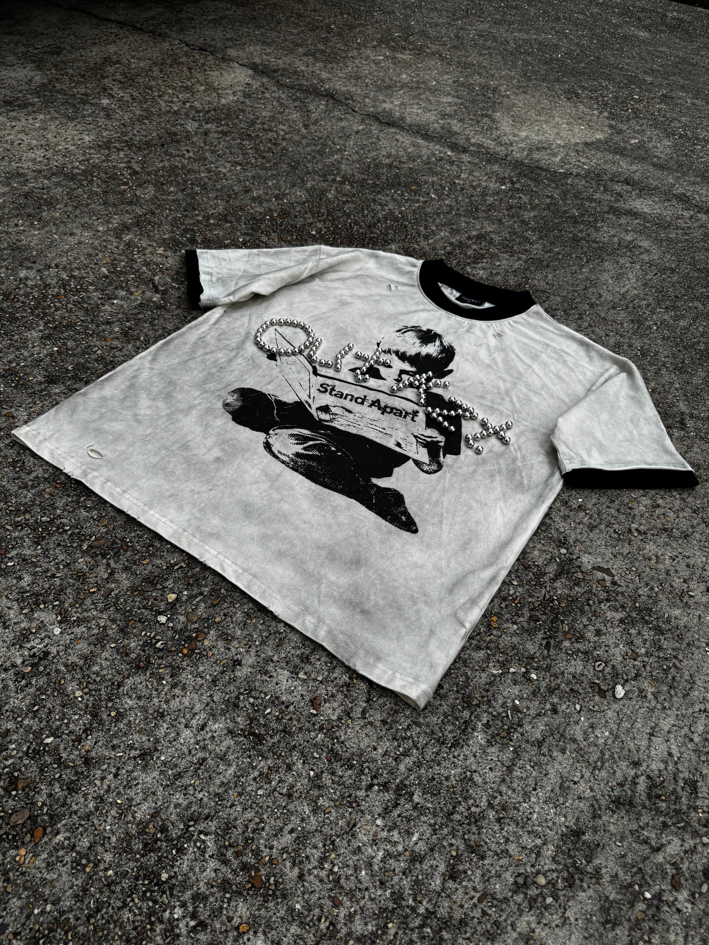 “Stand Apart” Tee - Bone/Black