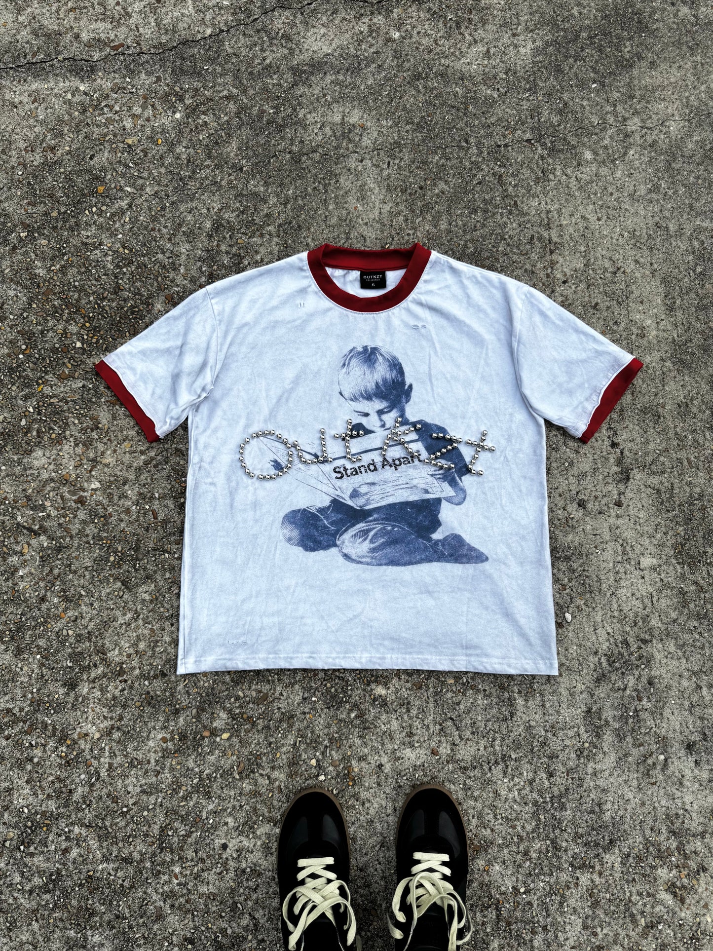 "Stand Apart" Tee- White/Red