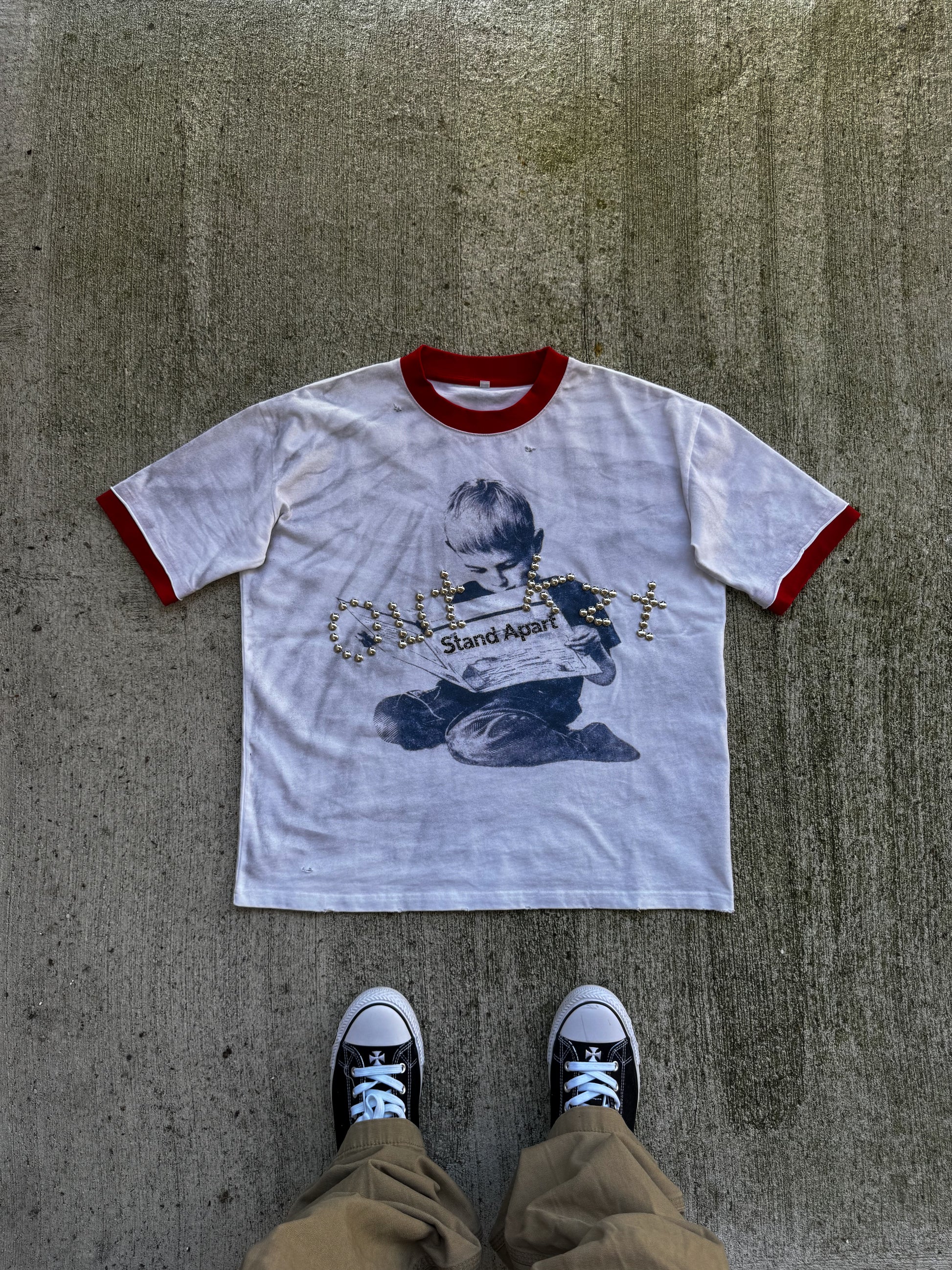 “Stand Apart” Tee - White/Red