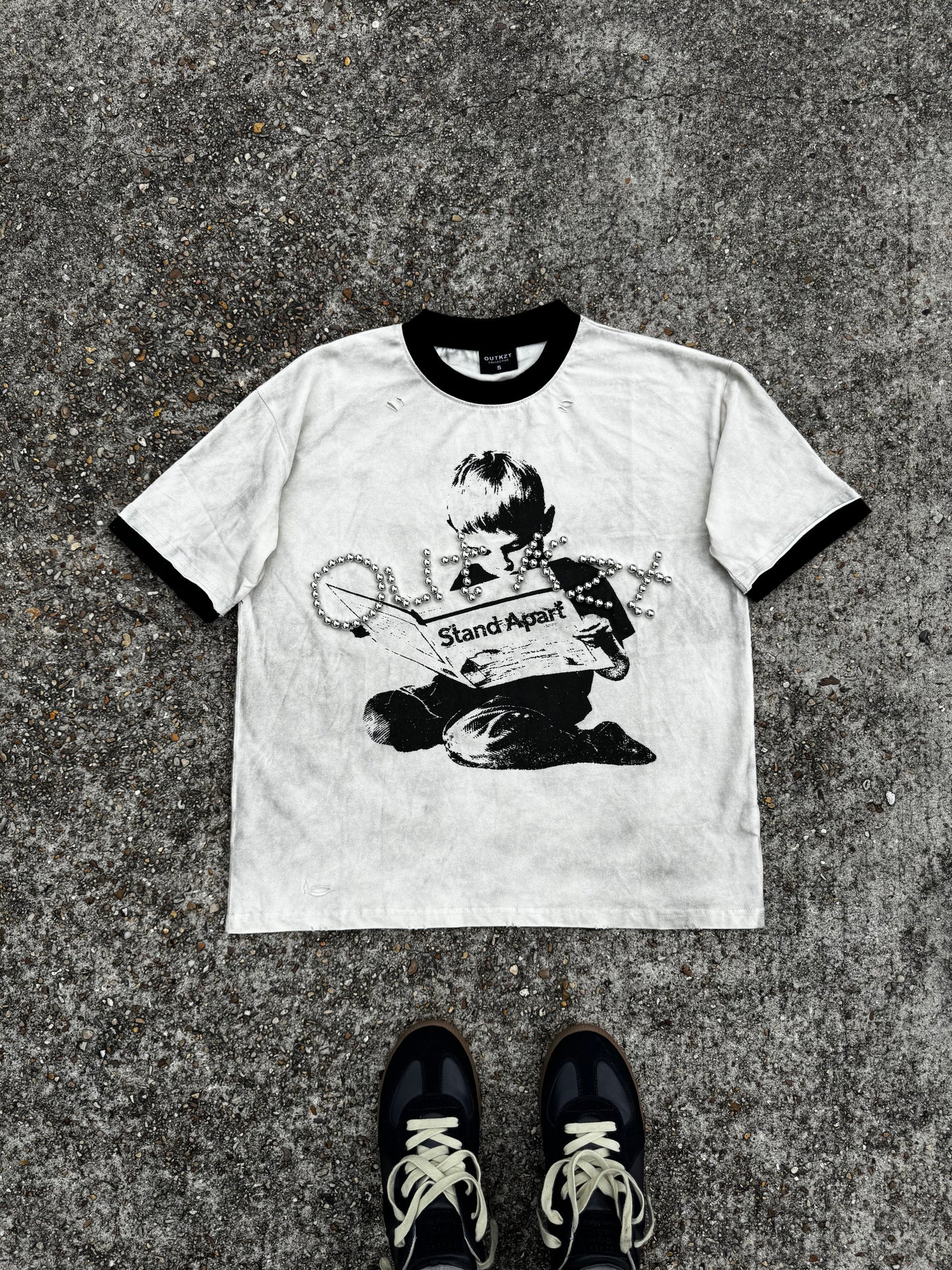 "Stand Apart" Tee- Bone/Black