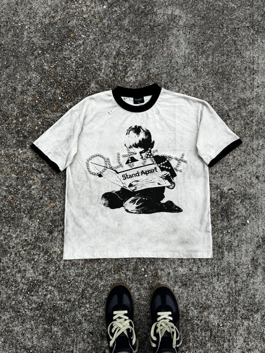 "Stand Apart" Tee- Bone/Black